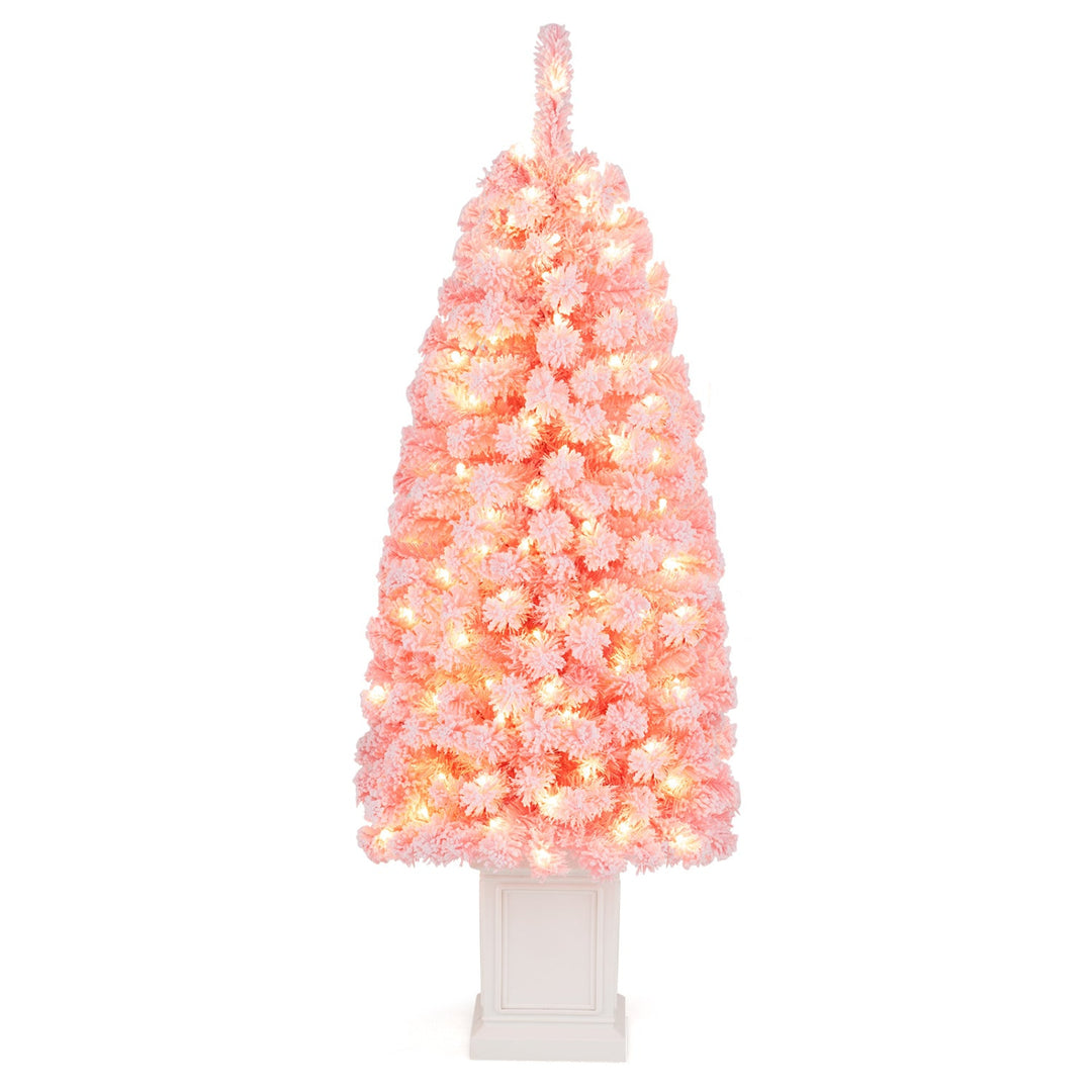 Pre-Lit Potted Christmas Tree with Warm White LED Lights