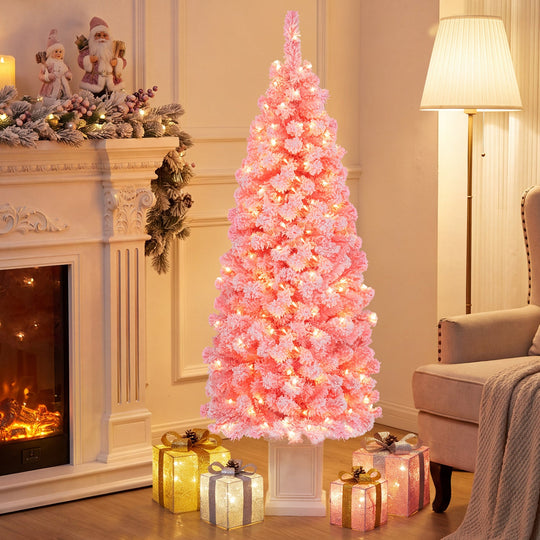Pre-Lit Potted Christmas Tree with Warm White LED Lights