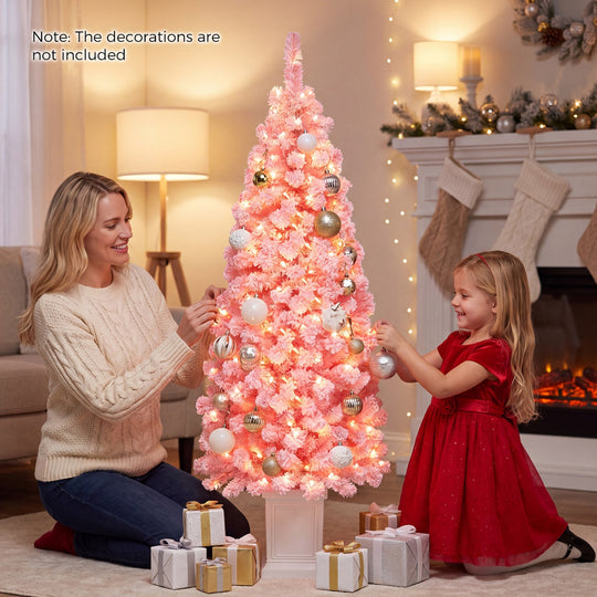 Pre-Lit Potted Christmas Tree with Warm White LED Lights