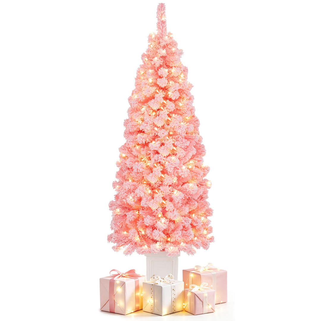 Pre-Lit Potted Christmas Tree with Warm White LED Lights