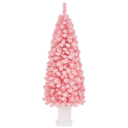 Pre-Lit Potted Christmas Tree with Warm White LED Lights