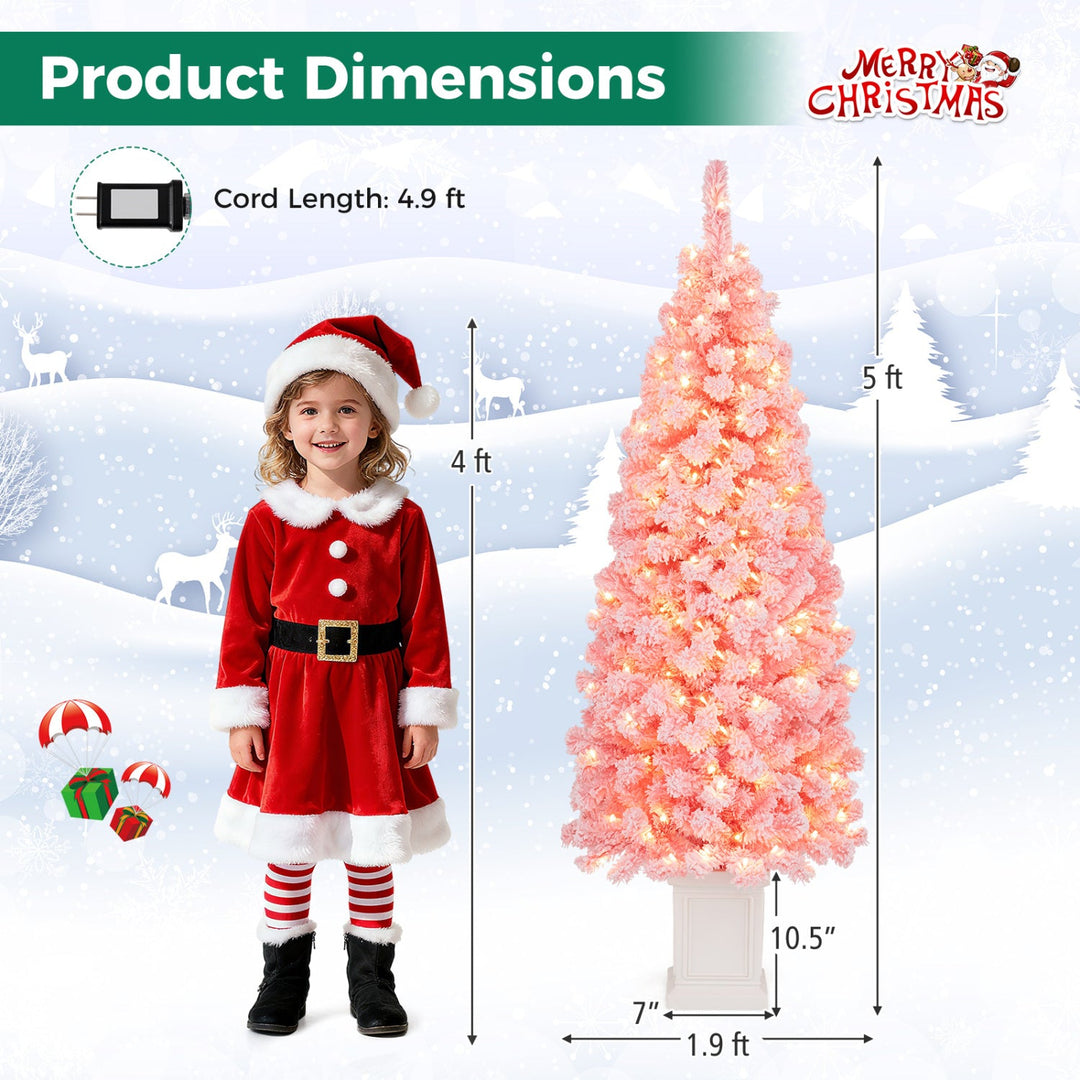 Pre-Lit Potted Christmas Tree with Warm White LED Lights