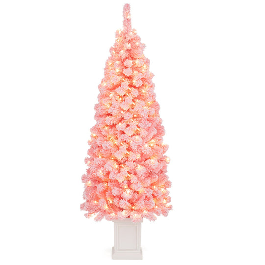 Pre-Lit Potted Christmas Tree with Warm White LED Lights