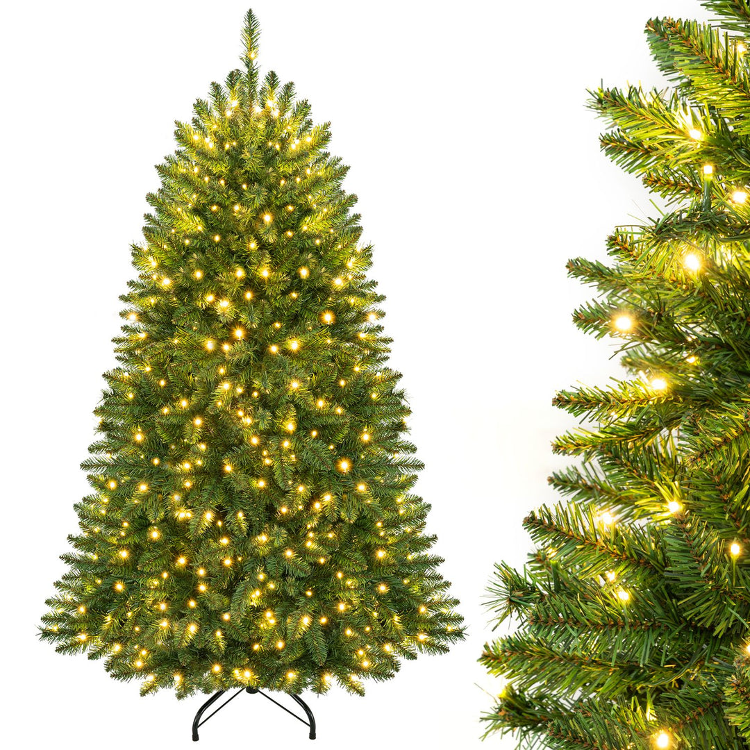Premium Hinged Artificial Fir Christmas Tree with LED Lights