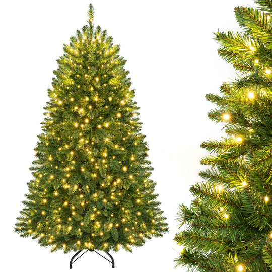 Premium Hinged Artificial Fir Christmas Tree with LED Lights