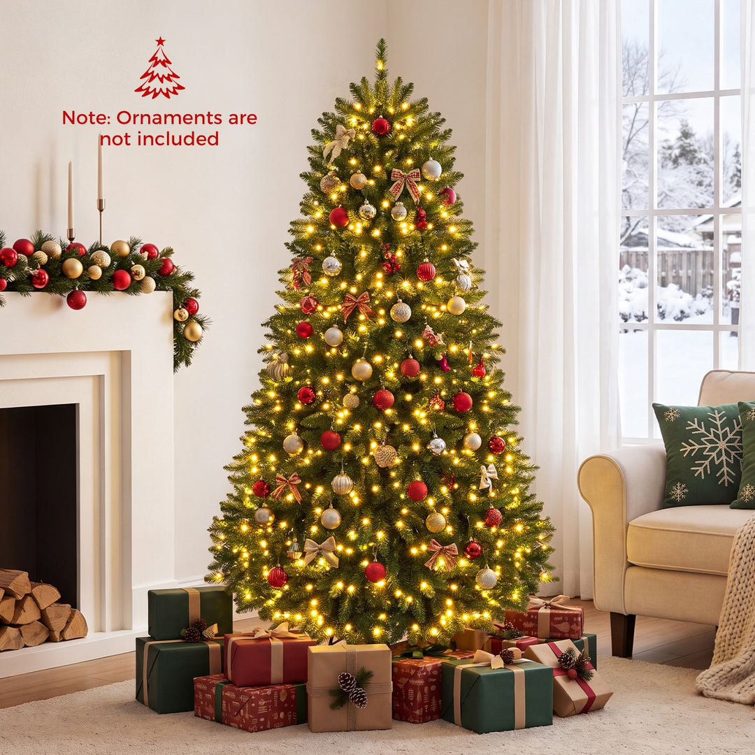 Premium Hinged Artificial Fir Christmas Tree with LED Lights