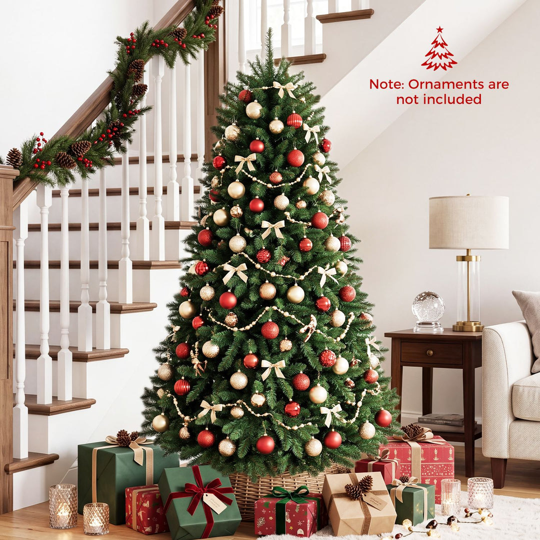 Premium Hinged Artificial Fir Christmas Tree with LED Lights