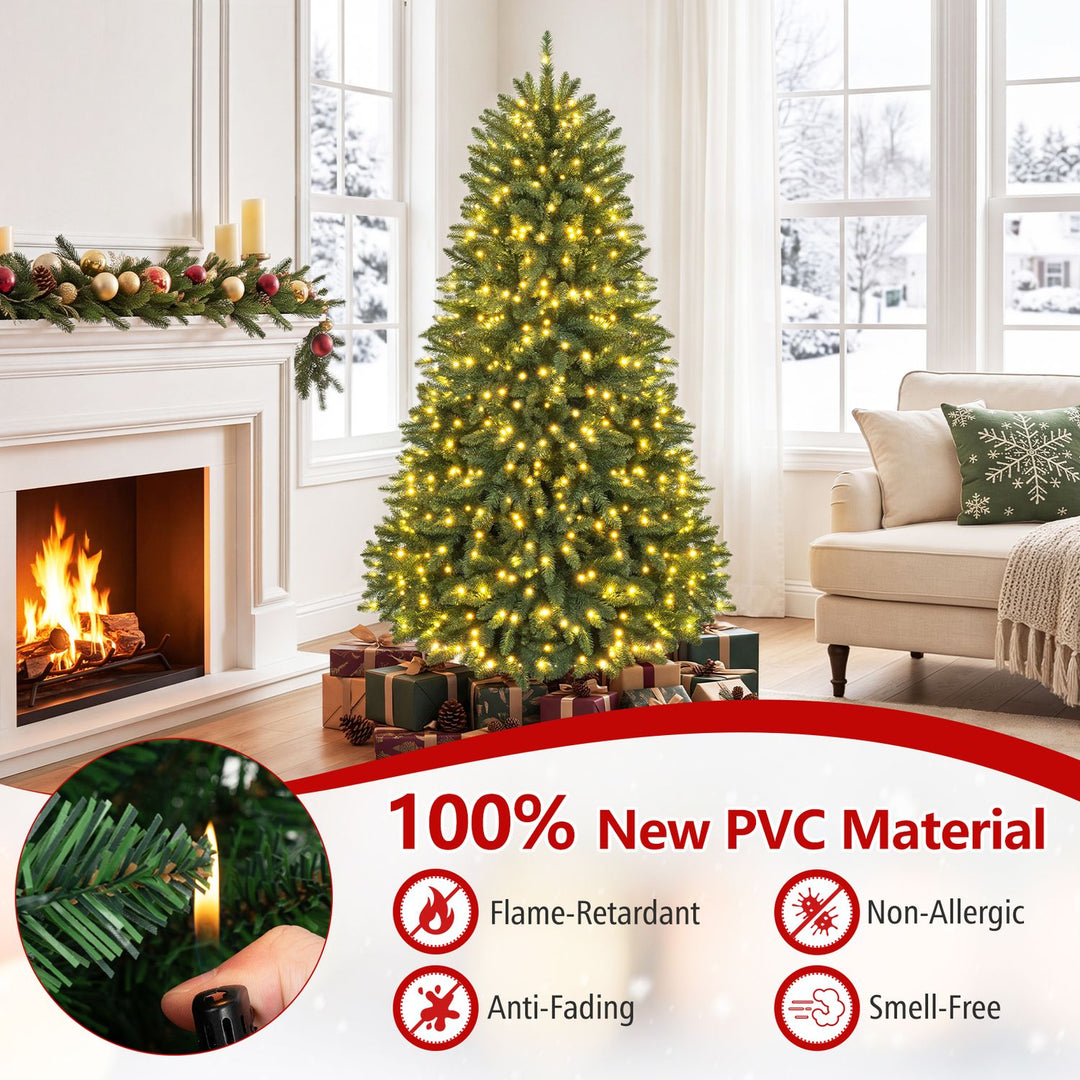 Premium Hinged Artificial Fir Christmas Tree with LED Lights