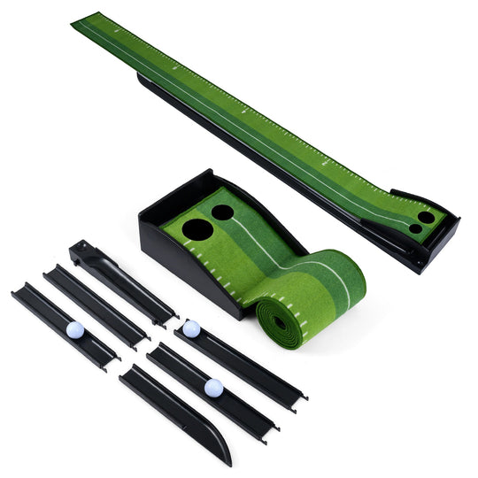 Putting Green Indoor Golf Putting Mat with Auto Ball Return 3 Putting Practice Balls