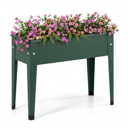 Raised Garden Bed Elevated Metal Planter Box with Legs Drainage Holes