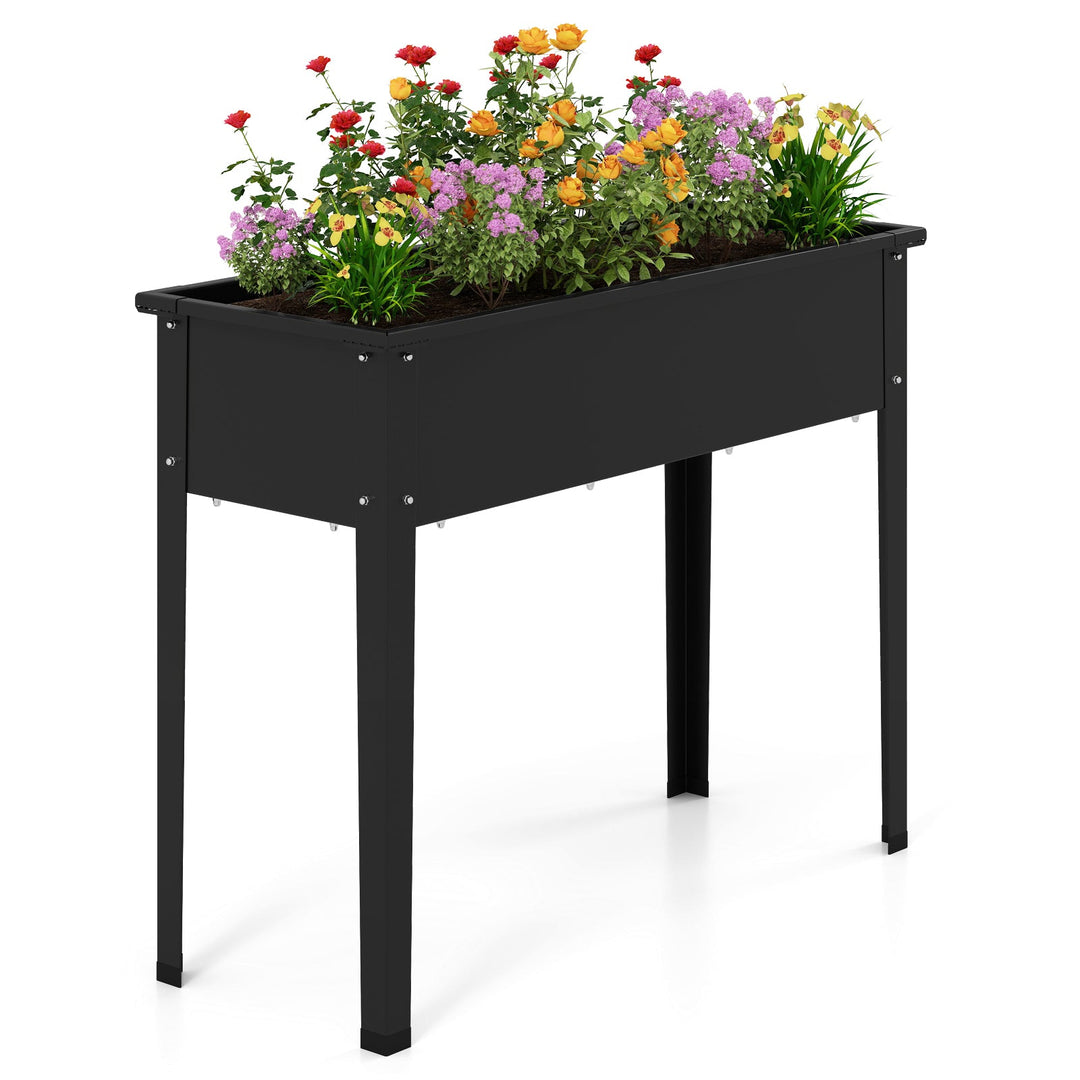 Raised Garden Bed Elevated Metal Planter Box with Legs Drainage Holes
