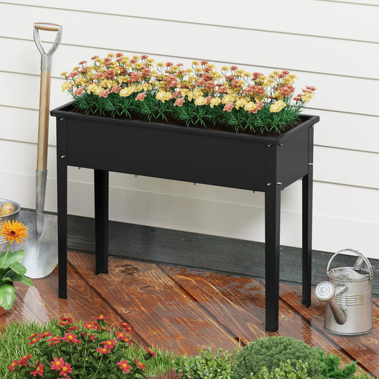 Raised Garden Bed Elevated Metal Planter Box with Legs Drainage Holes
