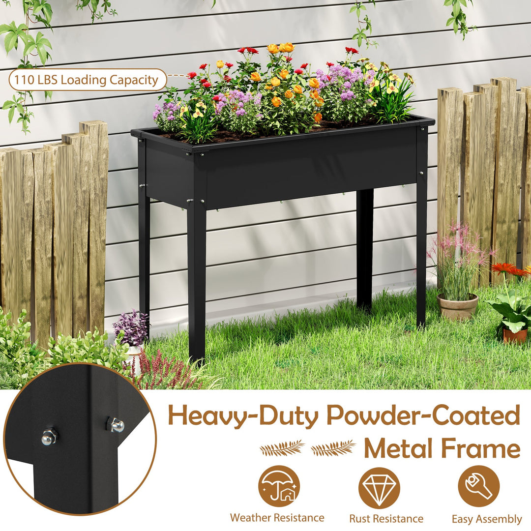 Raised Garden Bed Elevated Metal Planter Box with Legs Drainage Holes