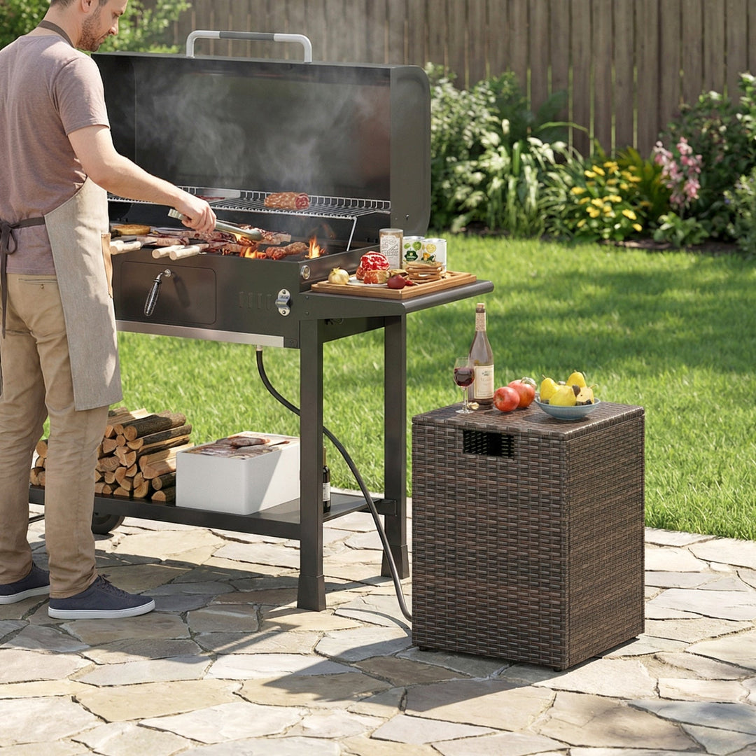 Rattan Propane Tank Cover Patio Hideaway Tank Side Table