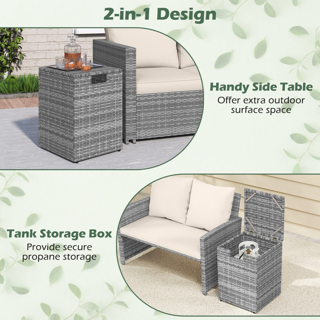 Rattan Propane Tank Cover Patio Hideaway Tank Side Table