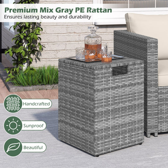 Rattan Propane Tank Cover Patio Hideaway Tank Side Table