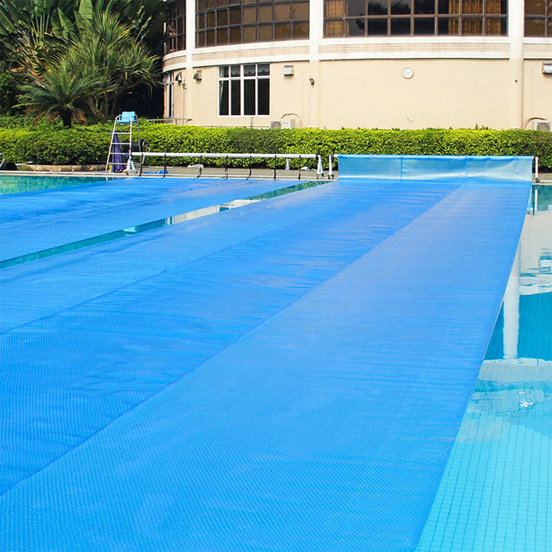 Rectangle Swimming Pool Cover 12-MIL Heat Retaining Pool Solar Blanket with Carrying Bag