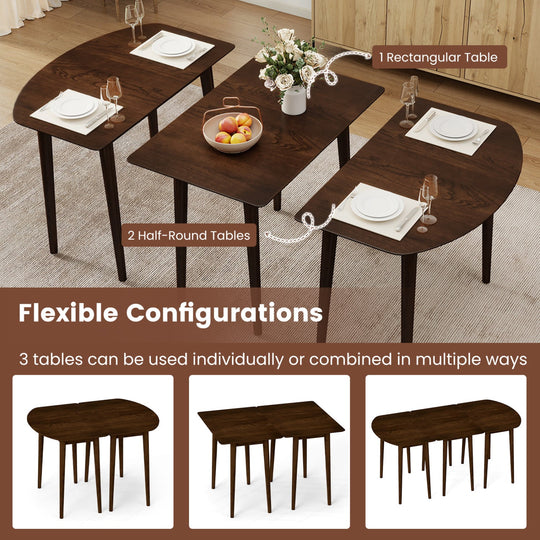 Rectangular Wooden Dining Table for 2-4 34 Inch Farmhouse Solid Wood Kitchen Table