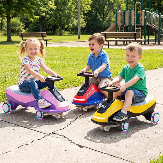Ride On Car with Flashing Wheels Front Light and Music Speaker for Age 3+ Years Old