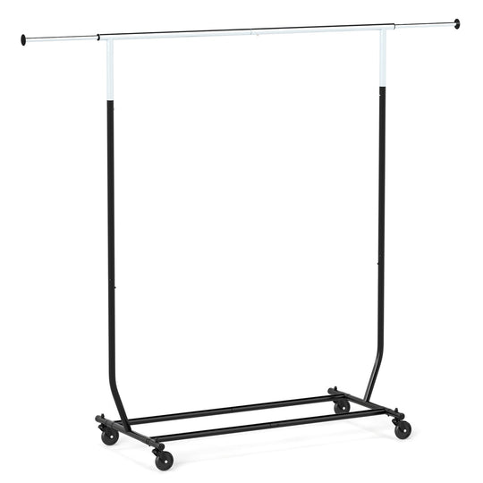 Rolling Clothes Rack Extendable Garment Stand for Hanging Clothes