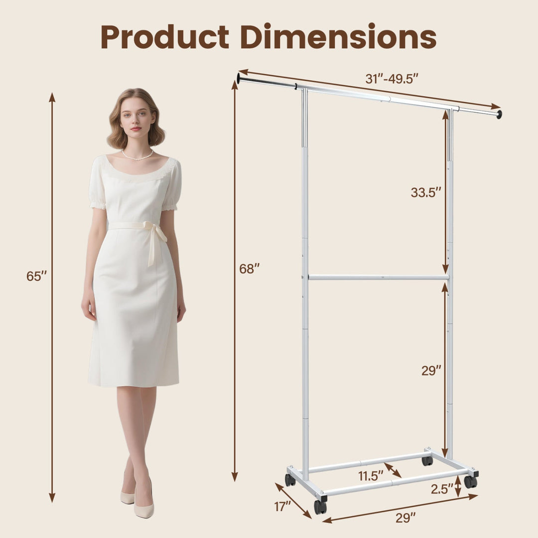 Rolling Clothes Rack Double