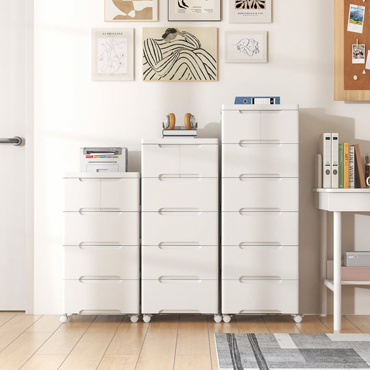 6-Drawer Rolling Storage Cabinet with Wheels - White