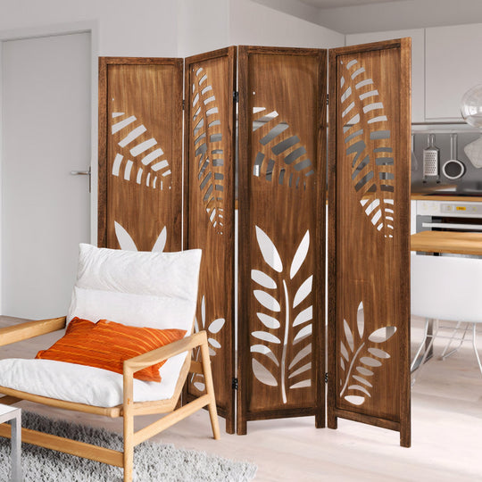 Room Divider 5.6 FT Folding Partition Stand with Double Action Metal Hinges