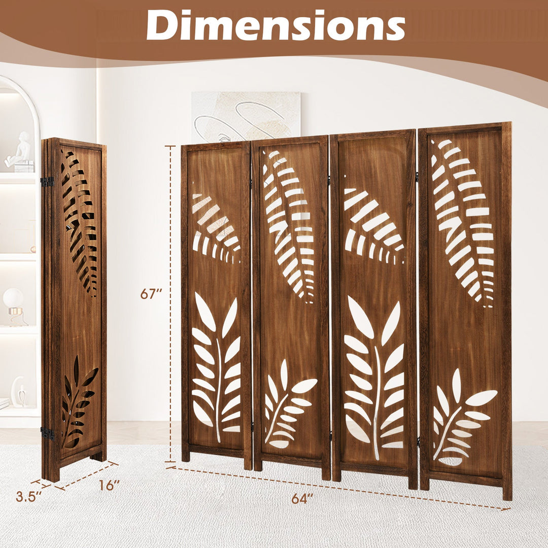 Room Divider 5.6 FT Folding Partition Stand with Double Action Metal Hinges