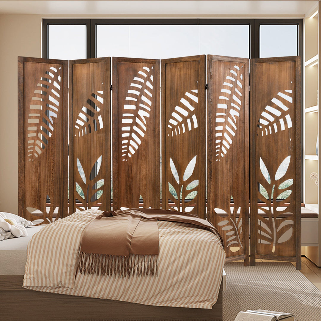 Room Divider 5.6 FT Folding Partition Stand with Double Action Metal Hinges