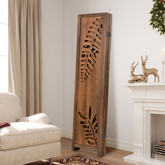 Room Divider 5.6 FT Folding Partition Stand with Double Action Metal Hinges
