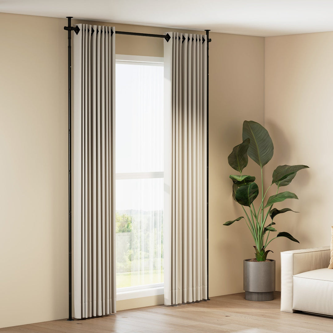 Room Divider Curtain Rod with Adjustable Floor to Ceiling Tension Rod No Drilling Required