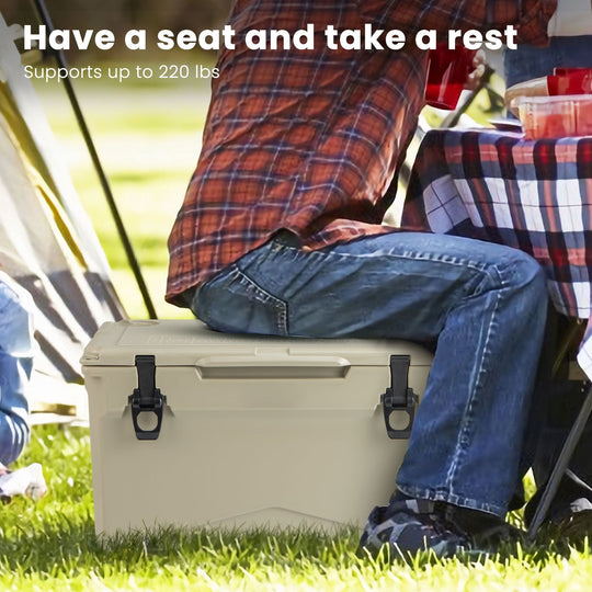Rotomolded Cooler with Integrated Cup Holders and Bottle Opener