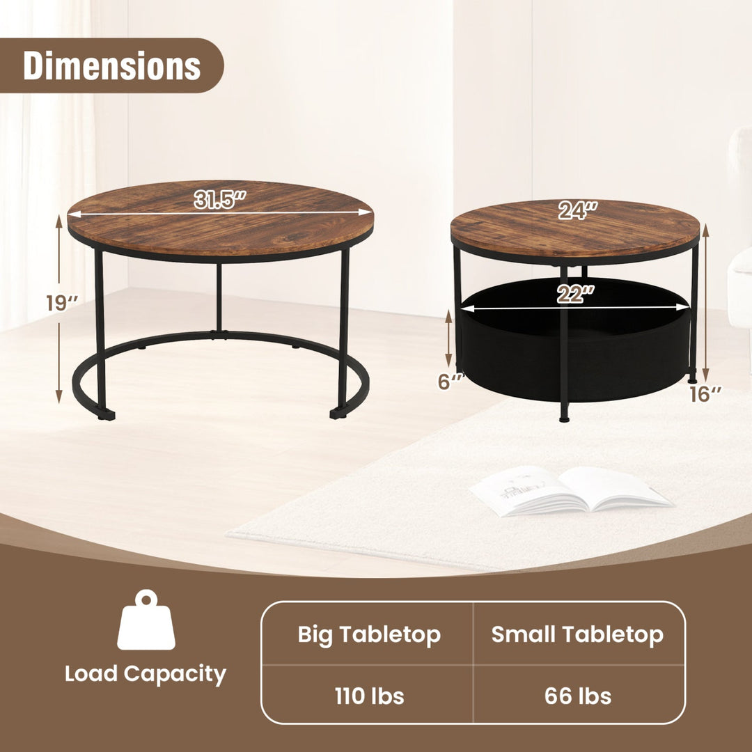 Round Coffee Table Set of 2