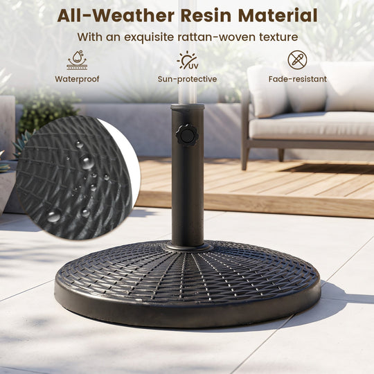 Patio Umbrella Base 22 lbs Resin Wicker Style