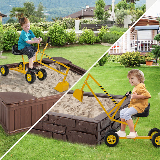 Sand Digger for Kids with 2-Handed Controls and Flexible Shovel