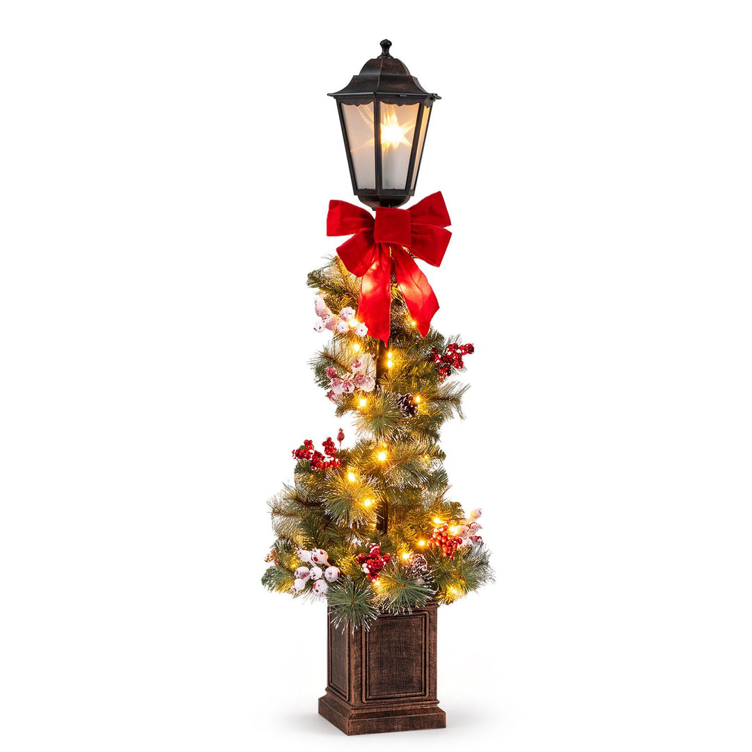 Set of 2 4 FT Lighted Outdoor Christmas Lamp Post Decoration