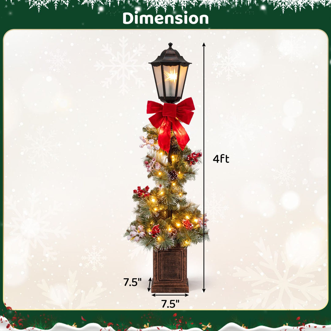 Set of 2 4 FT Lighted Outdoor Christmas Lamp Post Decoration