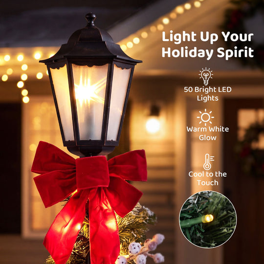 Set of 2 4 FT Lighted Outdoor Christmas Lamp Post Decoration