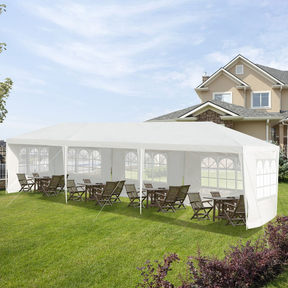 (Set of 2) 10 x 30 Feet Canopy Tent with 5 Removable Sidewalls for Party Wedding