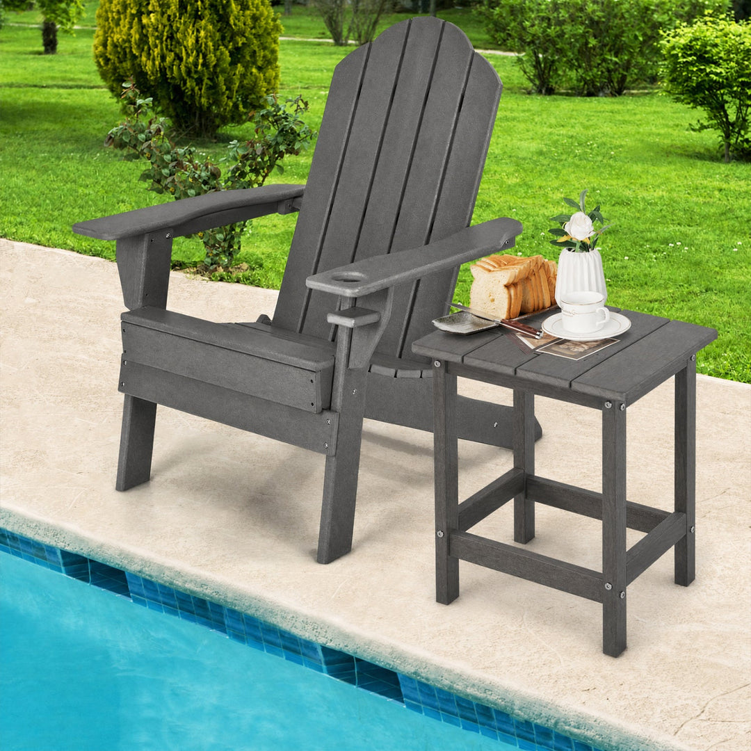 Square Adirondack Side Table 14" Weather-Resistant HDPE