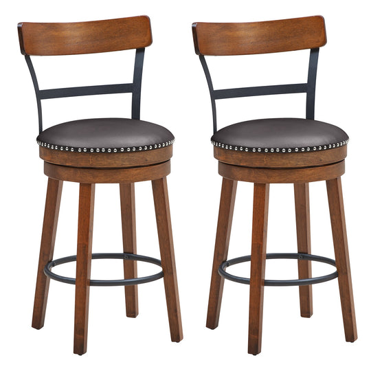 Swivel Counter Height Bar Stool Set of 2 - 25.5 Inch