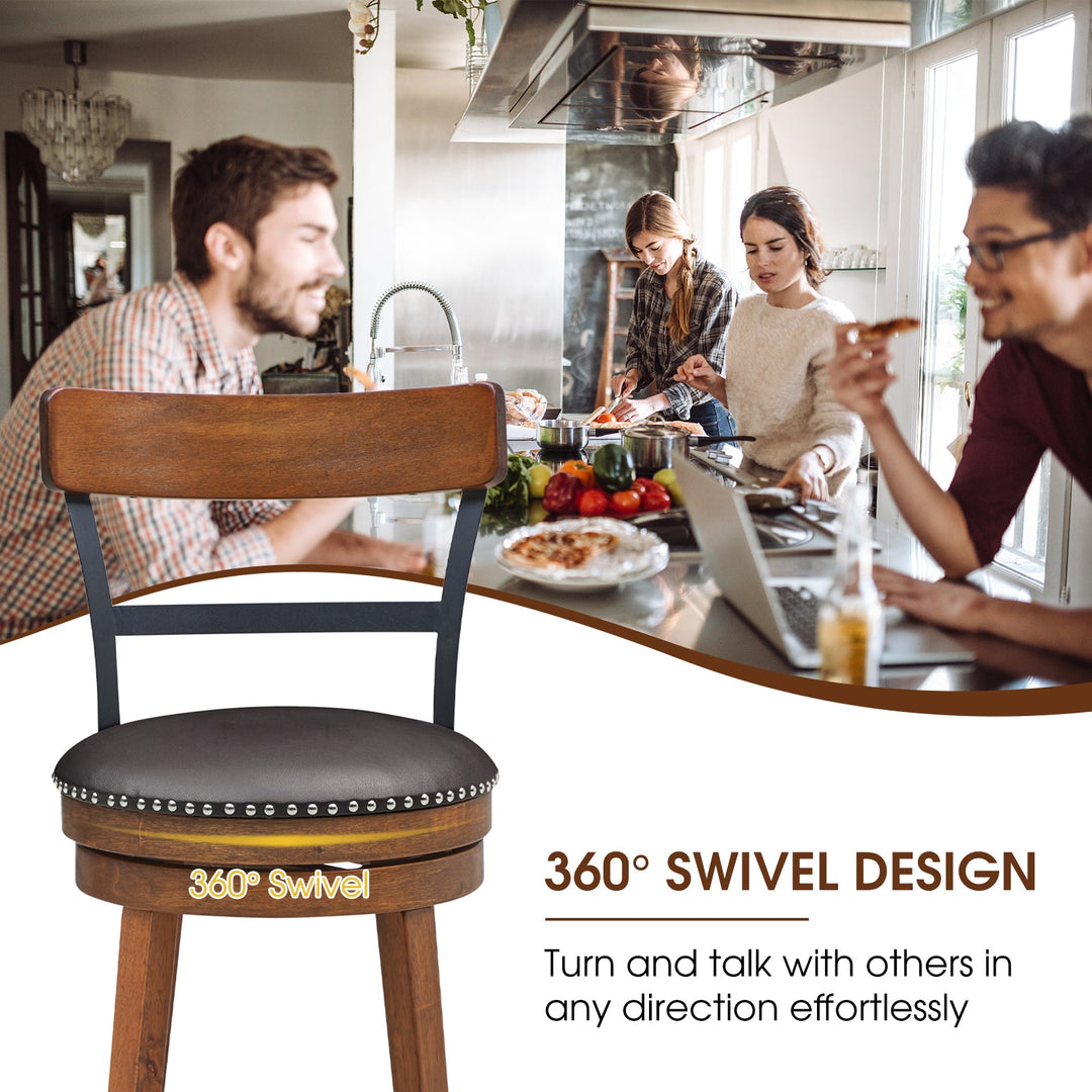 Swivel Counter Height Bar Stool Set of 2 - 25.5 Inch