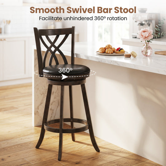 Counter Height Swivel Bar Stools Set of 2 - 29 Inch