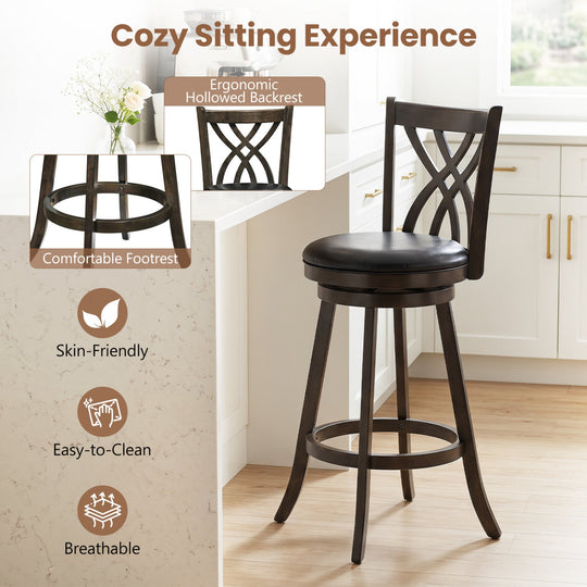 Counter Height Swivel Bar Stools Set of 2 - 29 Inch