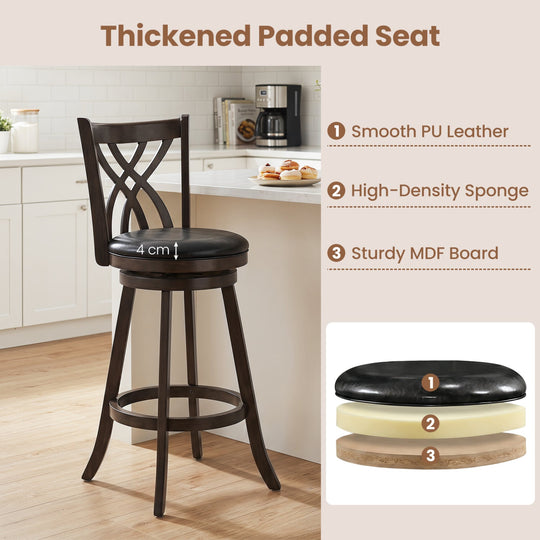 Counter Height Swivel Bar Stools Set of 2 - 29 Inch