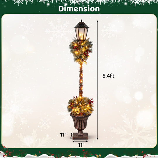 Set of 2 5.4 FT Lighted Outdoor Christmas Lamp Post Decoration