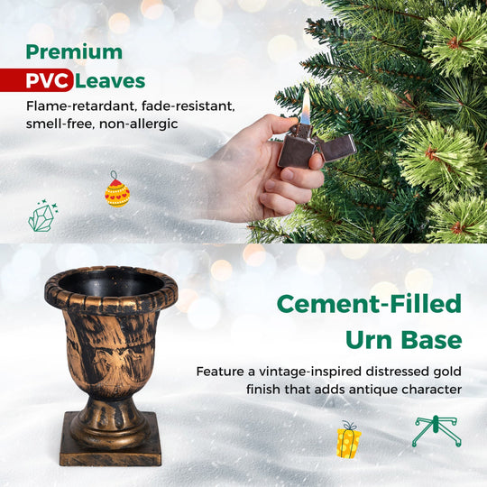 5 Ft Pre-Lit LED Christmas Tree with Urn Base (Set of 2)