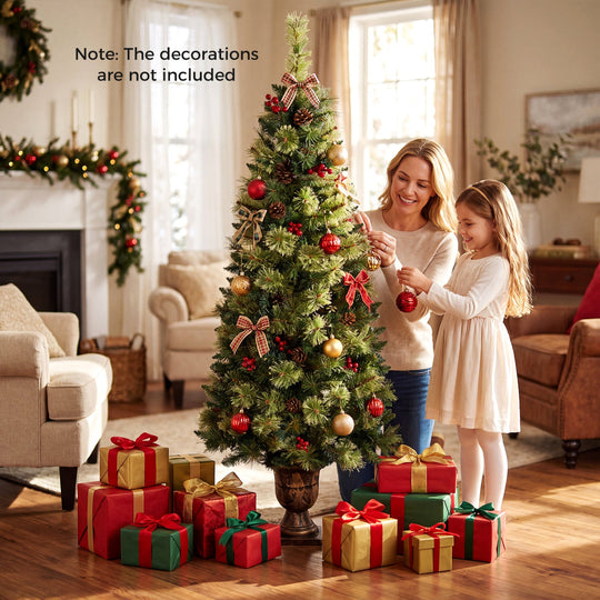 5 Ft Pre-Lit LED Christmas Tree with Urn Base (Set of 2)