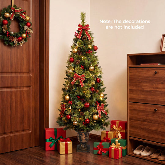 5 Ft Pre-Lit LED Christmas Tree with Urn Base (Set of 2)