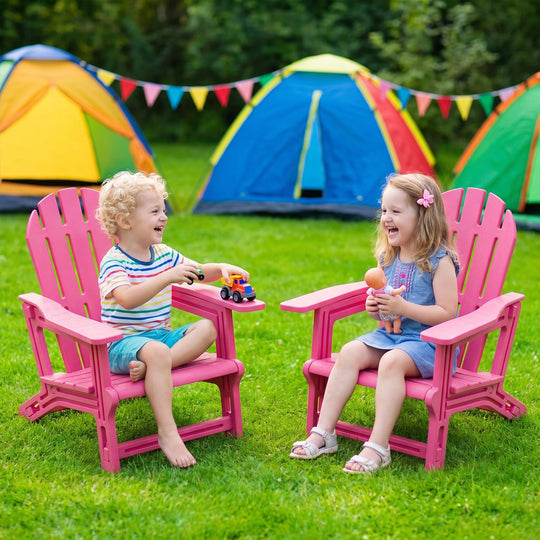 Kids Adirondack Chairs Set of 2 - All-Weather HDPE Outdoor